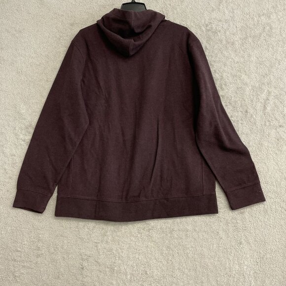 Jachs New York Wool Blend Men's L Burgundy Hoodie Sweatshirt i1685 - Picture 4 of 9